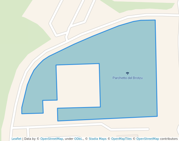 walking in Parchetto del Brotzu map in Cagliari