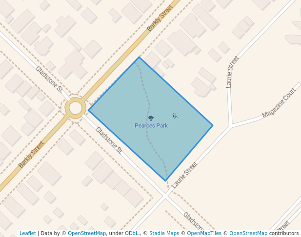 walking in Pearces Park map in Golden Point