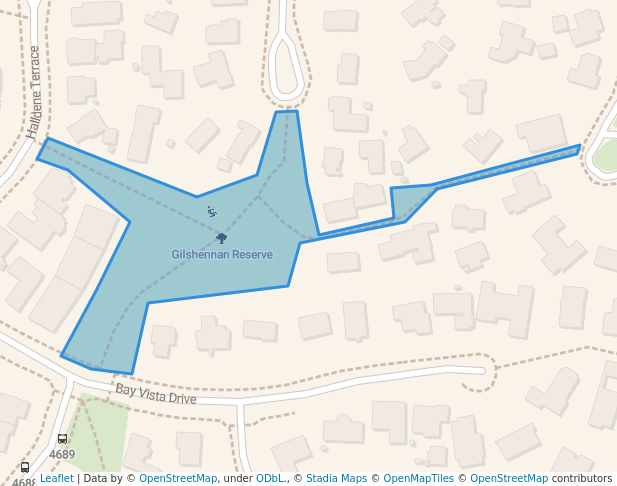 walking in Gilshennan Reserve map in Red Beach