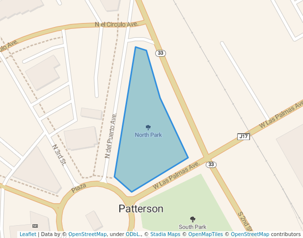 walking in North Park map in Patterson