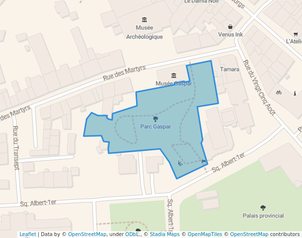 walking in Parc Gaspar map in Arlon