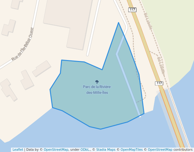 walking in Parc de la Rivière-des-Mille-Îles map in Rosemère