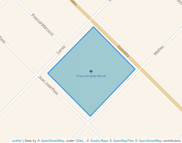 walking in Plaza Andrés Morel map in Bahía Blanca