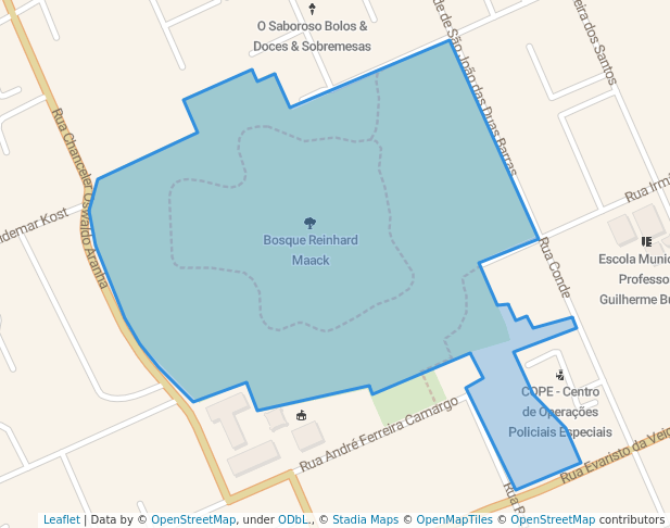 walking in Bosque Reinhard Maack map in Curitiba