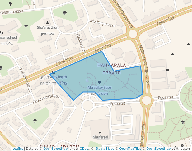 walking in Ma'apilay Egoz map in Kiryat Gat