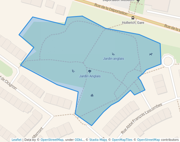 walking in Jardin Anglais map in Luxembourg