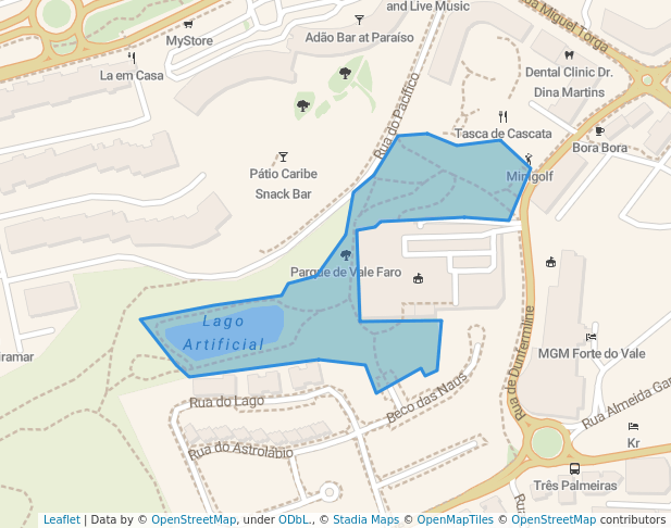 walking in Jardim Vale Faro map in Albufeira