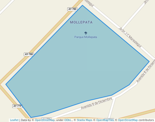 walking in Parque Mollepata map in Ayacucho