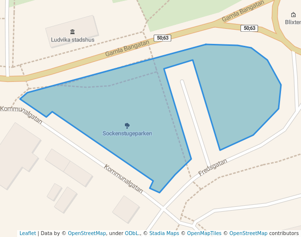 walking in Sockenstugeparken map in Ludvika