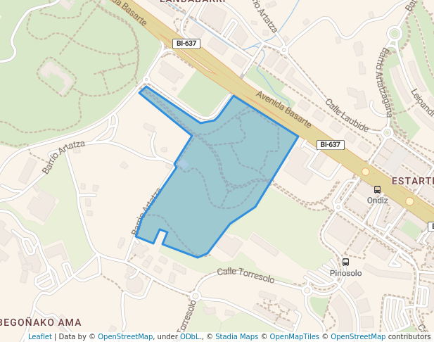 walking in Parque de Pinósolo map in Leioa