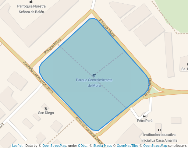 walking in Parque Contralmirrante de Mora map in Miraflores