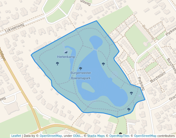 walking in Burgemeester Boeremapark map in Haren
