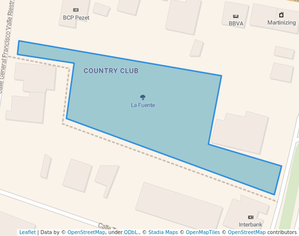 walking in La Fuente map in San Isidro