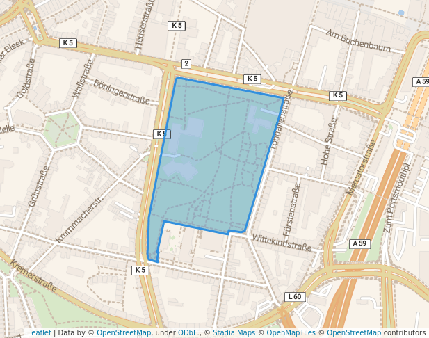 walking in Immanuel-Kant-Park map in Duisburg