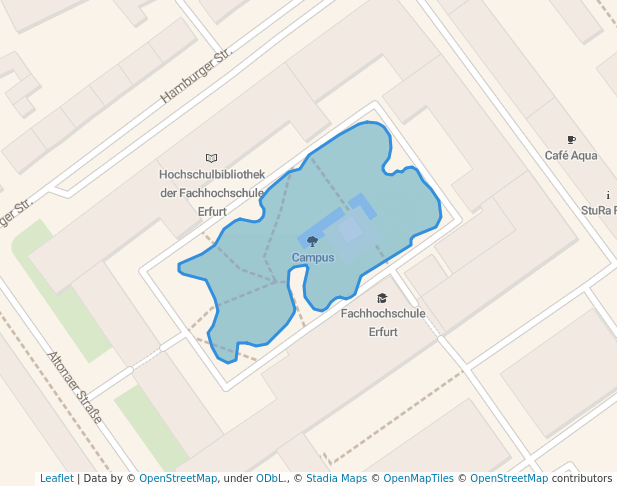 walking in Campus map in Erfurt