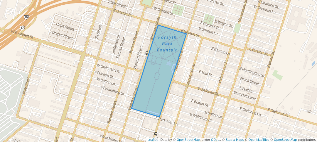 Forsyth Park Savannah Ga Map