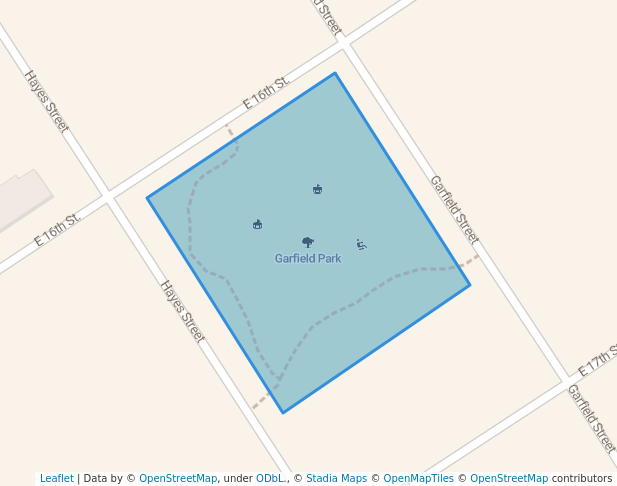 walking in Garfield Park map in Brownsville