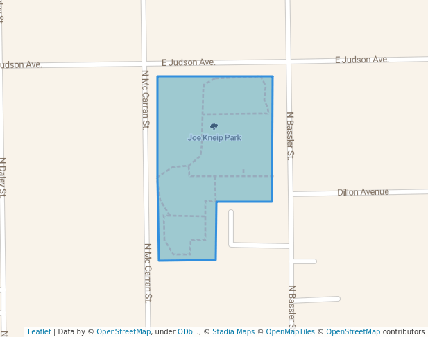 walking in Joe Kneip Park map in North Las Vegas