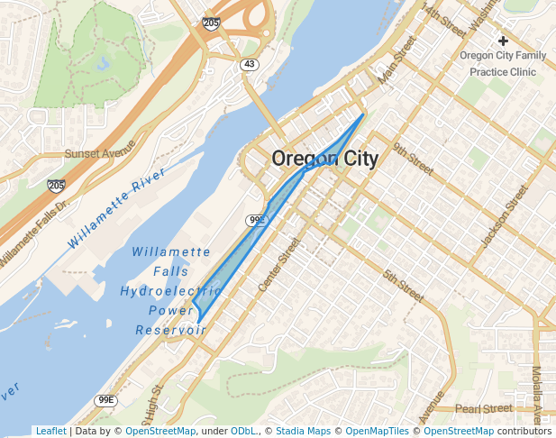 walking in McLoughlin Promenade Park map in Oregon City