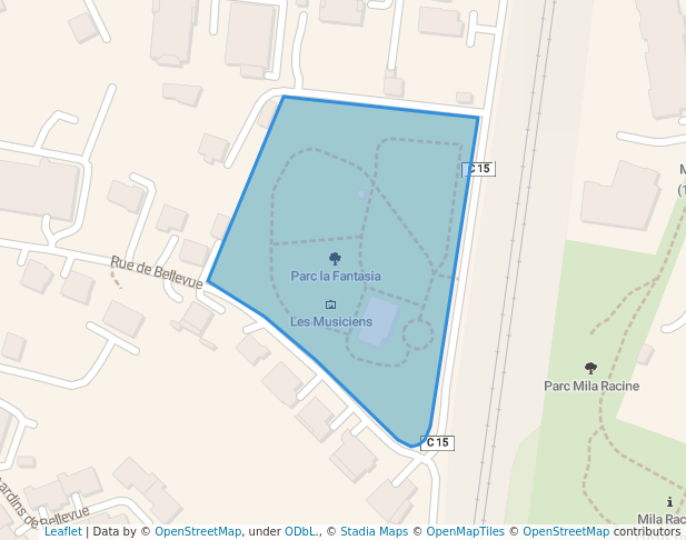 walking in Parc la Fantasia map in Annemasse