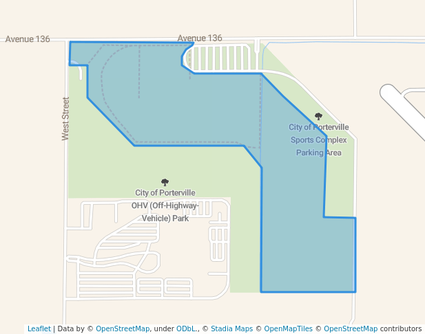 walking in City of Porterville Sports Complex map in Porterville