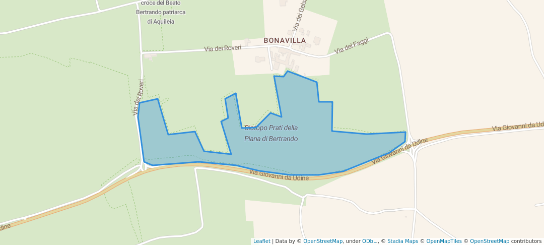 walking in Biotopo Prati della Piana di Bertrando map in Bonavilla