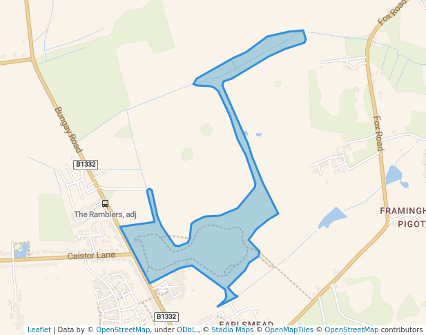 walking in Poringland Wood map in Poringland