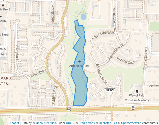 walking in Armistead Park map in Merrifield