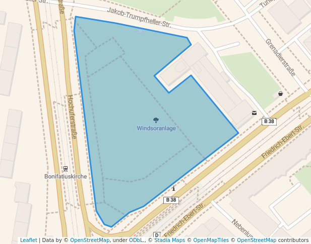 walking in Windsoranlage map in Mannheim