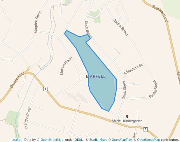 walking in Marfell Park map in New Plymouth