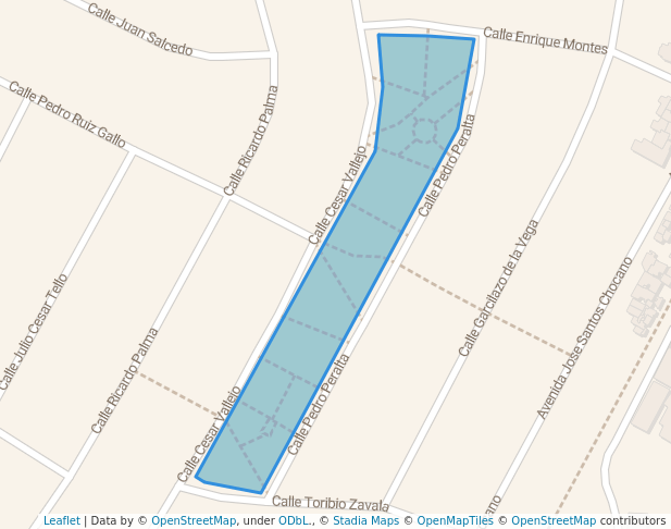 walking in Parque Miguel Grau map in Lima