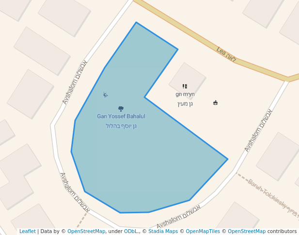 walking in Gan Yossef Bahalul map in Haifa