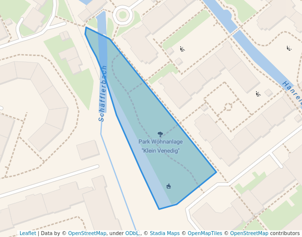 walking in Park Wohnanlage "Klein Venedig" map in Augsburg