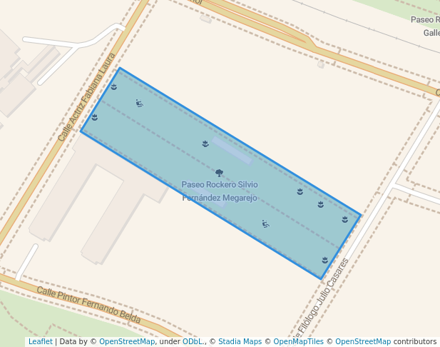 walking in Paseo Rockero Silvio Fernández Megarejo map in Granada