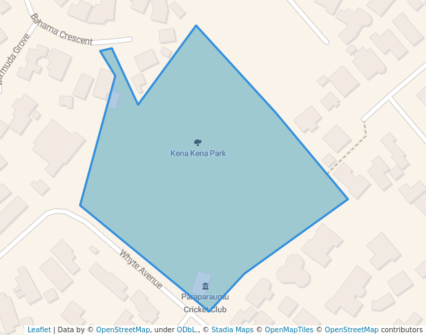 walking in Kena Kena Park map in Paraparaumu