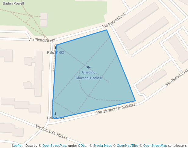 walking in Giardino Giovanni Paolo II map in Pontedera