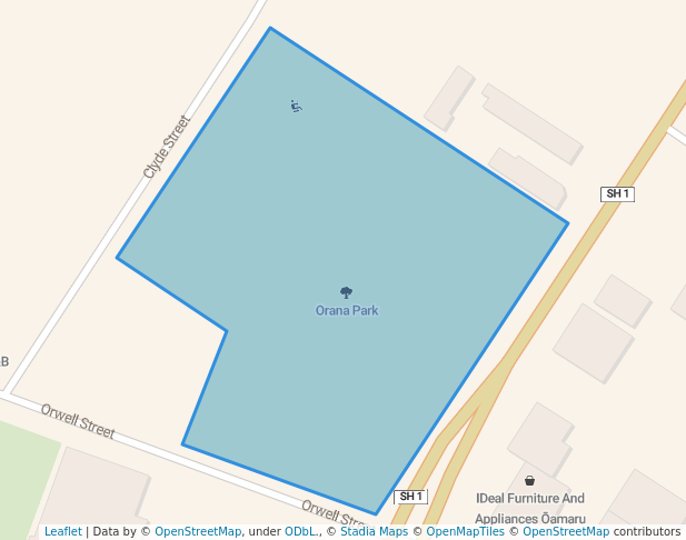 walking in Orana Park map in Oamaru