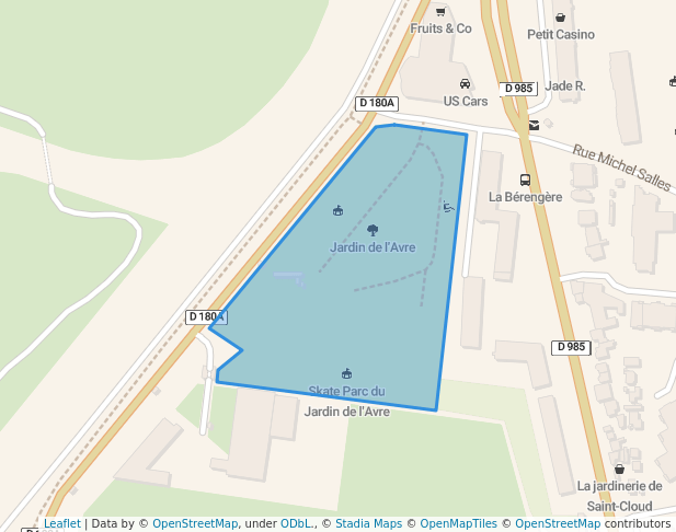 walking in Jardin de l'Avre map in Saint-Cloud