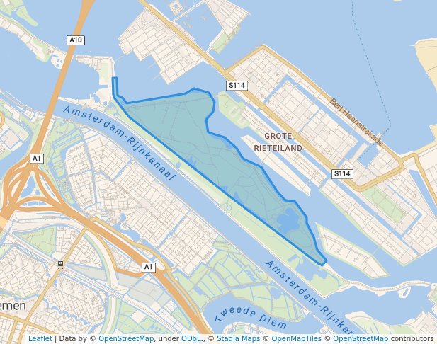 walking in Diemerpark map in Amsterdam