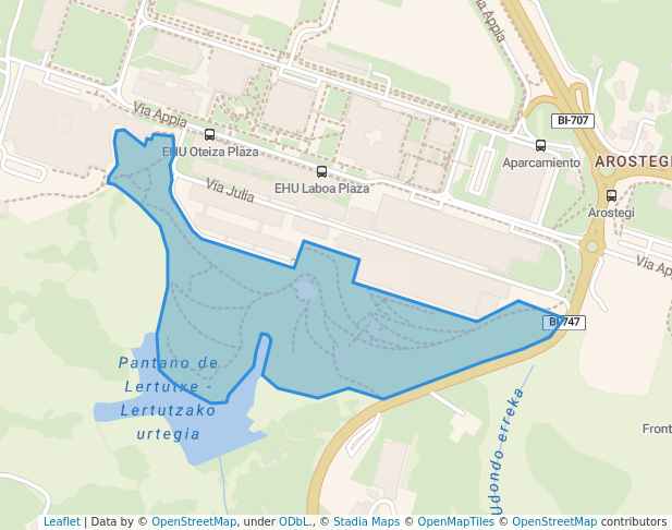 walking in Arboretum UPV/EHU map in Leioa