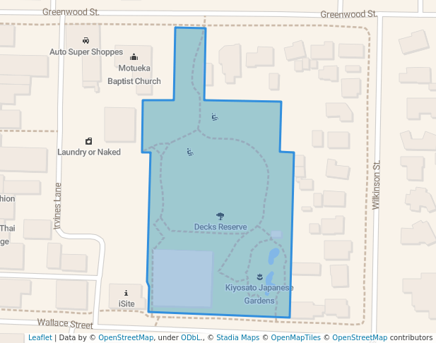 walking in Decks Reserve map in Motueka