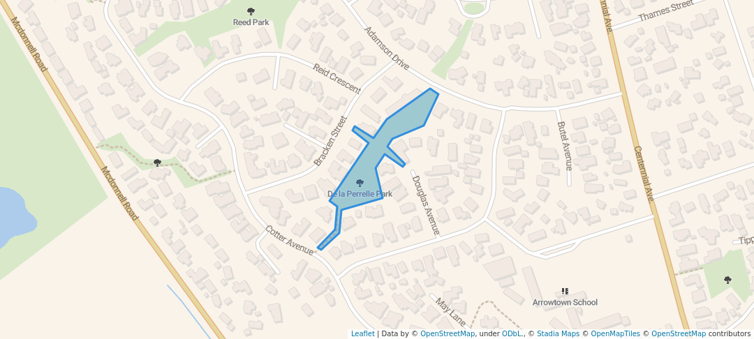 walking in De la Perrelle Park map in Arrowtown