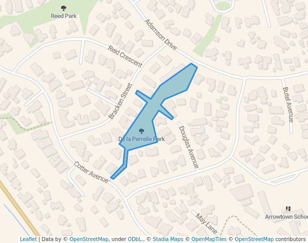 walking in De la Perrelle Park map in Arrowtown