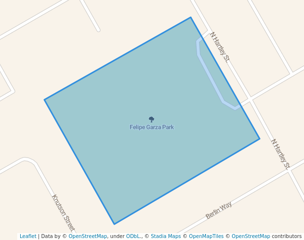 walking in Felipe Garza Park map in Patterson