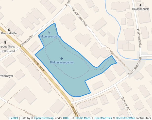 walking in Diakonissengarten map in Esslingen am Neckar