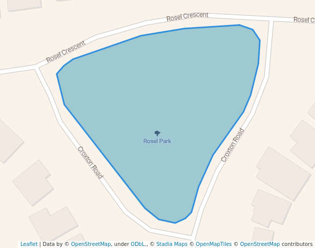 walking in Rosel Park map in London