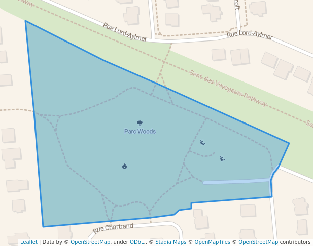 walking in Parc Woods map in Gatineau