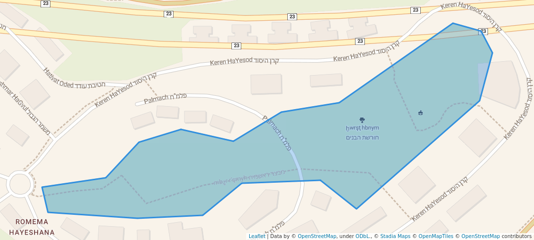 walking in חורשת הבנים map in Haifa