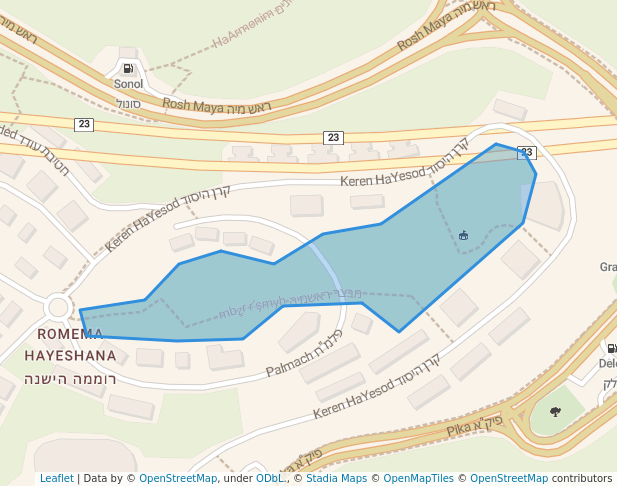 walking in חורשת הבנים map in Haifa