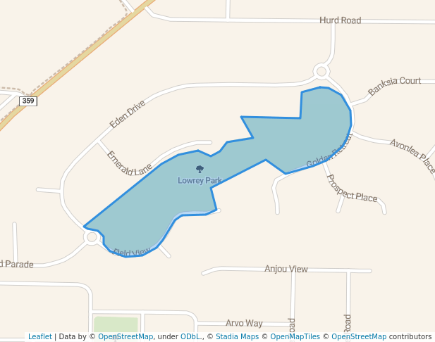 walking in Lowrey Park map in Bullsbrook